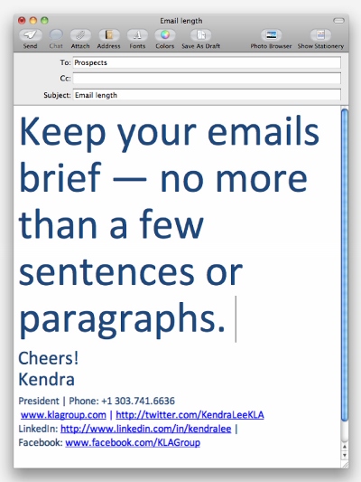 Keep your emails brief