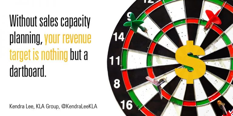 Dartboard with sales capacity planning text