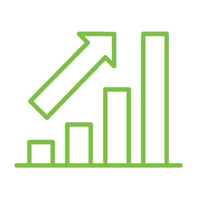 bar graph with arrow