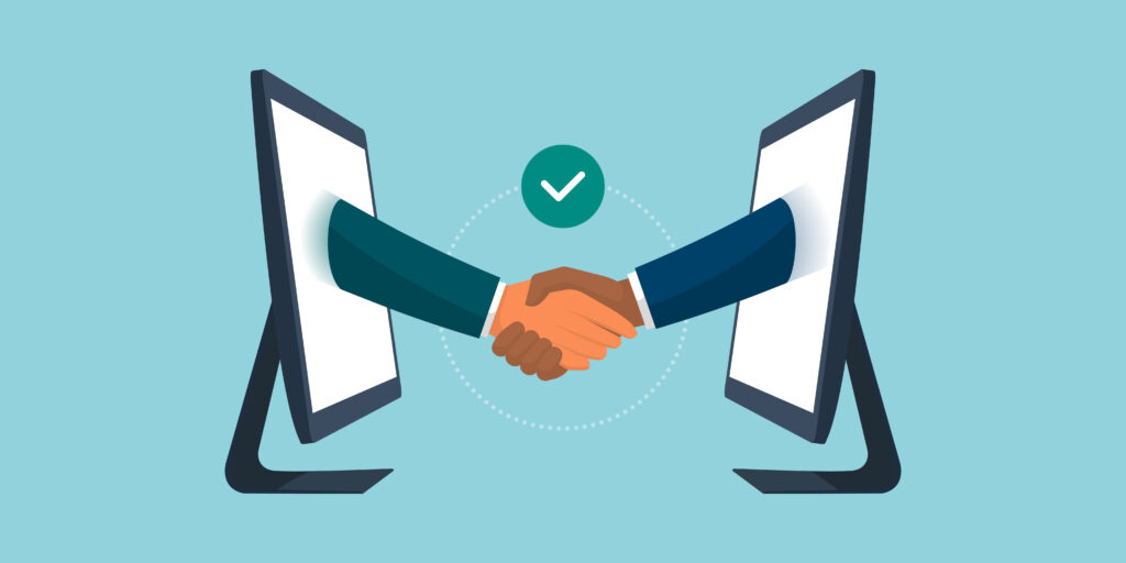 virtual handshake - Outsource Marketing