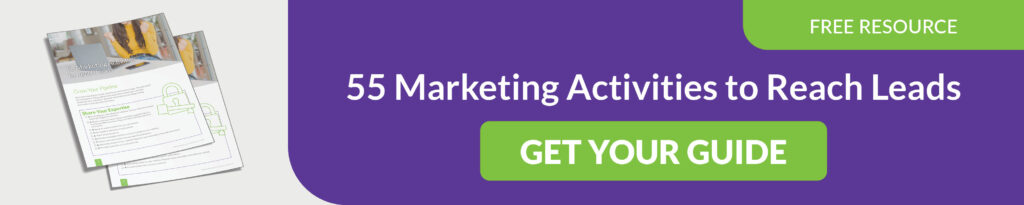 55 marketing activities to reach leads
