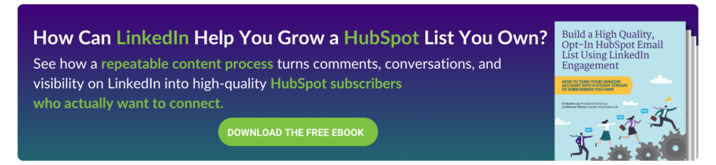Ebook explaining how LinkedIn engagement converts into opt-in HubSpot contacts through a structured content framework